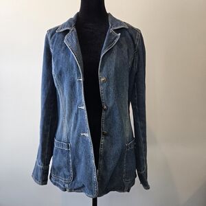 Vintage French Cuff‎ Women's Denim Jean Jacket Size Small